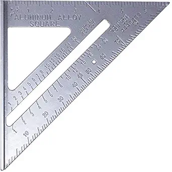 Anzailala 7 Inches Carpenter Square 90 Degree Angle Scale,Aluminium Alloy Rafter Square