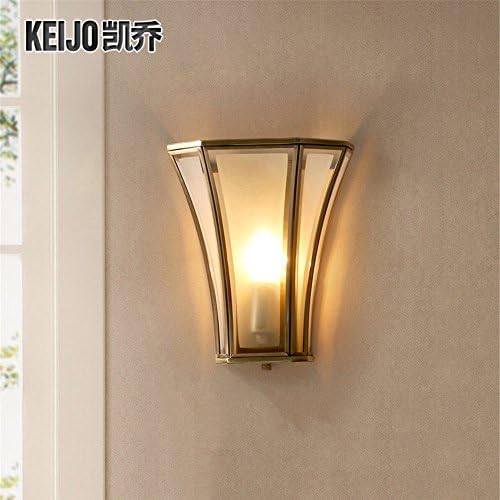 BJHSADD American wall lamp bedside lamp staircase in the corridor walls light on the households living room lamps light creative full copper bedroom light strip Sha
