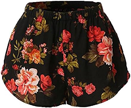 Women Casual Short, Hmeng Women Allover Floral Printed Summer Shorts Elastic Waist Hot Pants Beautiful Beach Shorts (Multicolor, M)