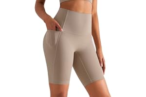 XDSP Pantalones Leggings Cortos de Yoga para Mujeres, Pantalones Deportivos de Cintura Alta para Fitness y Running con Bolsillo Lateral Secado Rápido
