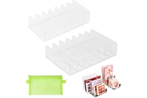 VEITEIBE Veitle 2 pièces Cosmetics Organisateur de Fard à Paupières - Organisateur de Fard à Paupières Acrylique avec 7 Compartiments, Organisateur Transparent, pour Stockage Cosmétique