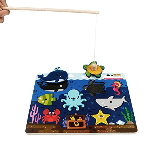 Wooden Magnetic Fishing Game Set Jigsaw Puzzles Board Ocean Fish Toy for Kids Children Age 3+ reviews Wooden Magnetic Fishing Game Set Jigsaw Puzzles Board Ocean Fish Toy for Kids Children Age 3+
