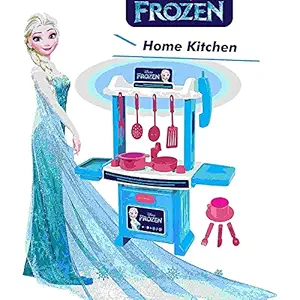 Tazomi Kids Best Role Play Set, Prented Toy Set for Baby Boys, Baby Girls with Various Accessories, Plastic Role Play Set for Kids Best BDay Gift for Kids (Kitchen Set Blue)