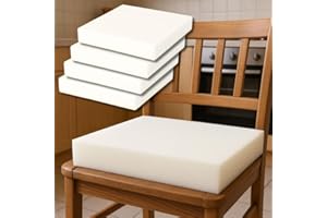 CUSCINI FIBER Set 4 Spugna per Cuscini 40x40, Spugna per Imbottitura Cuscini Sedie Cucina e Cuscini Divani e Divanetti per Interno ed Esterno, in Morbido Poliuretano Espanso per Imbottitura (40x40x5)