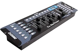 GZIZTX DMX-512 Controller Konsole, 192 Kanäle DJ Licht Controller Konsole 240 Szenen für MINI DMX-Controller DMX-Lichtpult Party DJ Disco Moving Head Licht Bühnen Lampe Operator Ausrüstung Dreifarbig