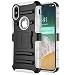 Produktbild MoKo iPhone X Hülle - [Heavy Duty Serie] Outdoor Rugged Armor stoßfest Handy Schutzhülle Schale Hart PC Rückdeckel mit Gürtelclip und Standfunktion für Apple iPhone X / iPhone 10 Smartphone, Grau