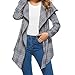 Produktbild TWBB Damen Trenchcoat,Winter Plaid Rüschen Mantel Outwear Elegant Warm Outwear Jacke Strickjacke Coat
