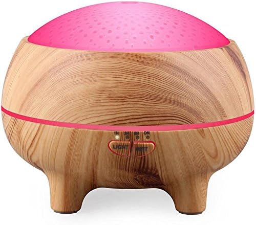 Fragrance Lamp 300ml Ultrasonic Aromatherapy Essential Oil Diffusers NEW011 Bluetooth Speaker Aroma Diffuser Humidifier Multi-Color LED Light and Anti-Dry Protection Turn Off Automatically for Home Office , Wood grain , 300ml