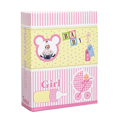 Arpan Small 6x4 Baby Girl Pink Photo Album Slip in Case Storage Album for 100 Photos - Ideal Gift