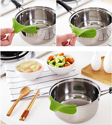 Topf-ausgießer APMAX Silikon Ausguss Ausgießen Essen Trichter Anti Leckage Clip Slip On Gießen Deflector Küche Werkzeuge Gadget für Töpfe Pfannen Schalen