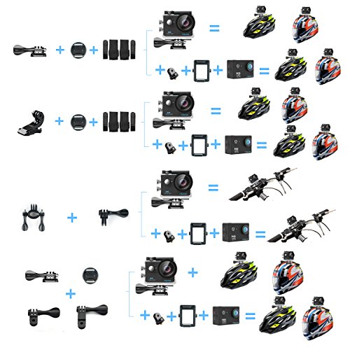 Mbylxk Action Kamera 4K, 2.0 Zoll Eingebautes WiFi Action Kamera wasserdicht 30M, 2.4G Remote Auto-Recorder und kostenlose Accessoires (schwarz) - 6