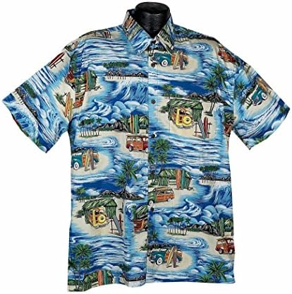 High Seas Trading Company Vintage Woodies Shirt, Blue, X-Large