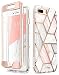 Produktbild i-Blason iPhone 8 Plus Hülle iPhone 7 Plus Hülle Glitzer Handyhülle Ganzkörper Bumper Case Glänzend Schutzhülle Sparkle Clear Cover [Cosmo] mit integriertem Displayschutz (Marmor)