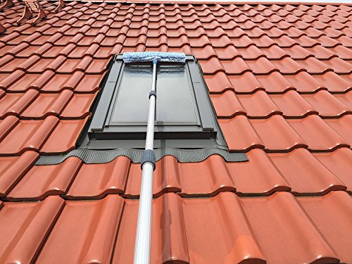 Teleskop-Fensterputzer Profi-Set mit Gummilippe, Kombi-Fensterwischer 50cm, Drehgelenk und Alu-Teleskopstange 6m – für Wintergarten-, Fenster- und Solaranlagen-Reinigung - 7