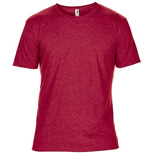 Anvil - Camiseta básica ligera de manga corta Modelo Tri-Blend Hombre/Caballero - Ligera (Extra Grande (XL)/Rojo jaspeado)