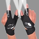  Sportstorm Elektrische Nachtangeln Handschuhe LED - Outdoor Angeln Handschuhe Taschenlampen-Fackel-Abdeckung,Daumen,Zeigefinger-Handschuhe Fahrrad-Fahrrad-Handschuh für Camping Wandern - Ein Paar