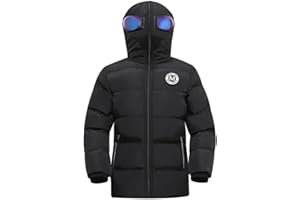 LSERVER Giubbotto Bambino Antivento Termico Cappotto con Cartone Animato Cappuccio Alla Moda Giacca Bambini Addensato Invernale Capispalla per Età 6-16 Anni