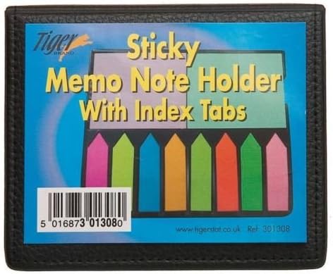 2x Arpan Deluxe leather look sticky memo note desk box set + arrow index bookmark