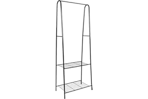 MAYMA Portant à vêtements,Porte-manteaux pour Chambre,Armoire en métal, Vestiaire Mobile avec 2 Tablette de Rangement pour Chambre,59.5 * 36.5 * 160cm