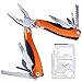 Produktbild Outdoor Multitool | 15 in 1 Multitool Tragbarer, faltbarer Multifunktions-Edelstahl Zange mit Scheide Messer Lineal Bier Dosenöffner Schraubenzieher Säge Kabel Cutter etc. für Camping Angeln Wandern etc., Orange