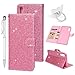 Price comparison product image MOTIKO Samsung Galaxy A70 Case PU Leather Notebook Wallet Flip Case Silicone Inner with Kickstand Card Holder ID Slot with Stylus Pen & Ring Stand Holder for Samsung Galaxy A70 Pink