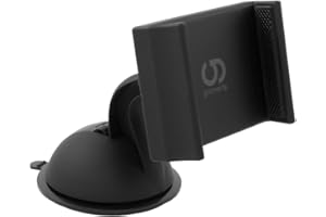 grooveClip Uchwyt samochodowy Dash Slider z podkładką żelową i przyssawką - na swoim miejscu, idealny do przedniej szyby samochodu lub deski rozdzielczej z uchwytem w technologii suwaka do smartfonów, SAT NAV, GPS...