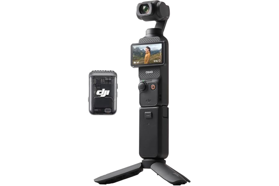 DJI Osmo Pocket 3 Creator Combo, Vlogging Camera with 1'' CMOS & 4K/120fps Video, 3-Axis Stabilization, Face/Object Tracking, Fast Focusing, Mic Included for Clear Sound, Small Camera for Photography