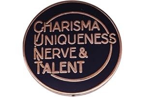 QUREZA CHARISMA UINQUENESS NEVER TALENT Brooch Button Badge Crossdressing Contest Citation Pin Metal Alloy Enamel Pin Inspirational Quotes Jewelry Gift