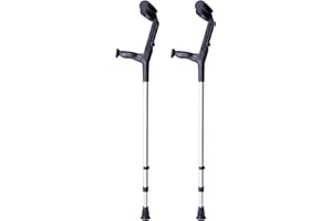 QUERALTO Muletas 2 uds color negro | aluminio con doble regulación se regula en la caña y el codo pack ahorro