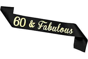 JEKUGOT 60th Birthday Sash Black 60th Birthday Decorations for Women Birthday Sash for Women 60th Sash for Birthday Party–Elegant Party Decoration Sash