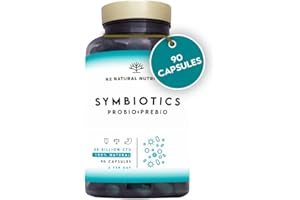 Probiotics and Prebiotics Supplement for Adults, 40 Billion CFU, 6 Probiotic Strains with Inulin. 90 Vegan Capsules. N2 Natural Nutrition