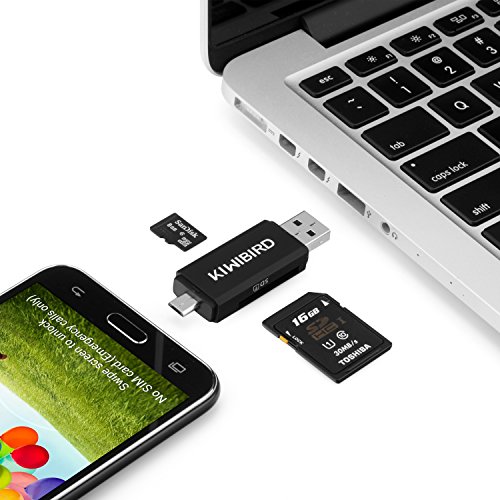 [Neuerscheinung] KiWiBiRD® Micro USB OTG zu USB 2.0 Adapter SD/Micro SD Kartenleser mit standard USB Male & Micro USB Male Anschluss für Smartphones/Tablets mit OTG Funktion, PCs und Notebooks - 4