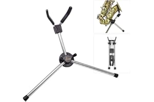 Btuty Supporto Per Sax Alto/Tenore, Saxofono Tenore Supporto Treppiede, Supporto Portatile Regolabile,Con Borsa Di Trasporto- Argento