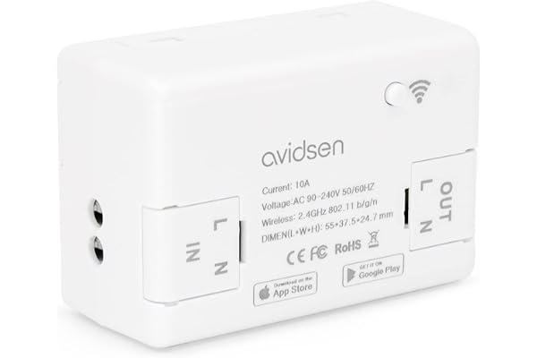 Module de Controle connecté Avidsen Home - Permet de contrôler à Distance Tous Les appareils connectés Dessus comme par Exemple Une Lampe, Un luminaire extérieur, Une Pompe de Piscine