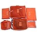 Travelmall Luggage Packing Cubes Travel Organizer Mesh Bags 6 Piece Various Size Set Weekender Set - 3 Packing Cubes and 3 Pouches (orange)