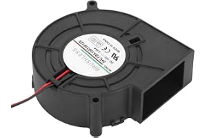 Haofy 12 V radialfläkt DC borstlös fläkt, dubbla kullager kylning luftfläkt fläkt turbo centrifugalgrill fläkt med 2 stift, 97 x 97 x 32 mm