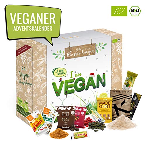 Preisvergleich Produktbild Bio VEGAN Advent-Kalender I veganer Weihnachtskalender mit 24 Überraschungen! Ausgefallener Adventskalender für Erwachsene Adventskalenderideen ohne Tierprodukte