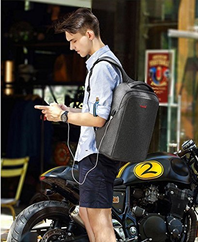 Diebstahlsicherung Laptop Rucksack 15 6 Zoll Business B  ro Rucksack mit USB-Ladeanschluss Resien Outdoor Studenten Uni Arbeit Rucksack Laptop  Dunkel