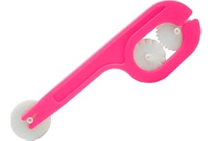 LEDDY LIVING Cortador de masa con 3 cuchillas lisas y dentadas, para cortar pasta hecha a mano, ligero y resistente (fucsia)