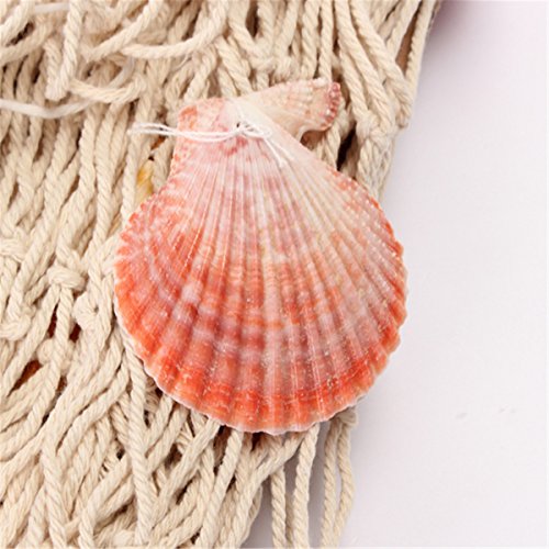KING DO WAY Fischnetz mit Schöner Muscheln Anker mediterranen stil fischerei dekorative netze hintergrund Wand deko bar home decor Maritimes Deko Weiss - 5