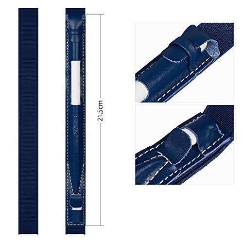 Apple Pencil Halter, Fullmosa® Hochwertige Kunstleder Stifthalter Apple Pencil Hülle Etui mit USB-Adapter-Tasche für iPad Pro 9.7 & iPad Pro 10.5,Dunkelblau - 7