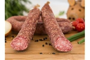 FLEISCHEREI WEBER GMBH Original Eichsfelder Runde Mettwurst 300g I Fleischerei Weber I Regionale Wurstspezialität I Schlachtwarm I Eigene Herstellung I Naturgewürze I Ca. 4 Wochen Luftgetrocknet