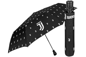 PERLETTI - Ombrello mini da 54 cm, automatico, 3 sezioni, stampa della Juventus, antivento, per campeggio e trekking, da adulti, unisex, multicolore, taglia unica