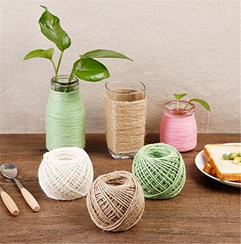 Demarkt 50m DIY Geschenkband, Gartenschnur Garden Rope 2mm for Crafts Arts and Gardening Applications,Rot - 9
