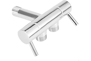GAROSA Vanne de régulation Double Interrupteur de régulation T-Valve diviseur de Courant chromage vanne Murale Bidet vanne d'angle de Toilette vanne G1 / 2" Filetage de Tuyau