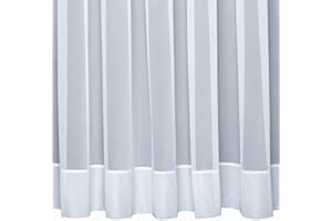 Silverthorn SOFT FURNISHINGS - Jane – Plain White Envelope Hemmed 28 Gauge Net Curtain – Sold by The Metre. (91cm Drop / 36 inch Drop)