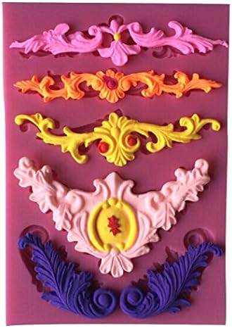 Karen Baking Border Carving Silicone Decorating Chocolate Cake Mould Fondant Baking Tool Pink