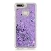 Produktbild HopMore Huawei Y6 2018 / Honor 7A Hülle Silikon Glitzer 3D Flüssig Transparent Kreativ Muster Schutzhülle Durchsichtig Handyhülle Ultra Dünn Stoßfest Gummi Case Cover Slim Bumper - Lila