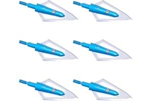 CENPEK 6pcs Archery Hunting Crossbow Bolts Target Practice Arrows Archery Hunting Broadheads 100 Grain 2 Blade Broad Screw Tips Arrow Heads