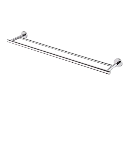 Flybath Towel Rail Bar Double Layer Brass Bathroom Stylish Towel Rack Holder Hanger Wall Mounted, Polished Chrome
